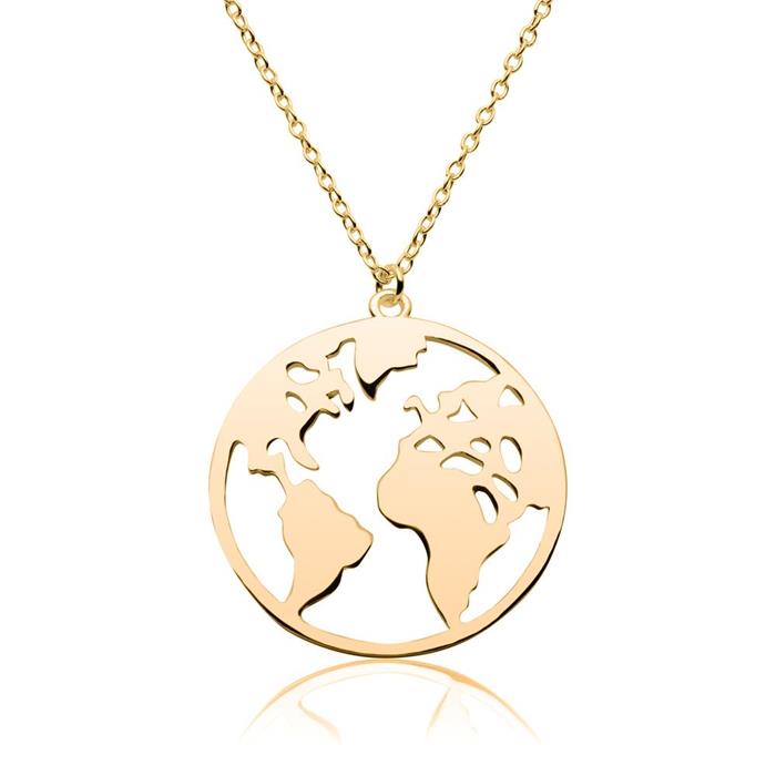 World Necklace In Gold-Plated Sterling Silver
