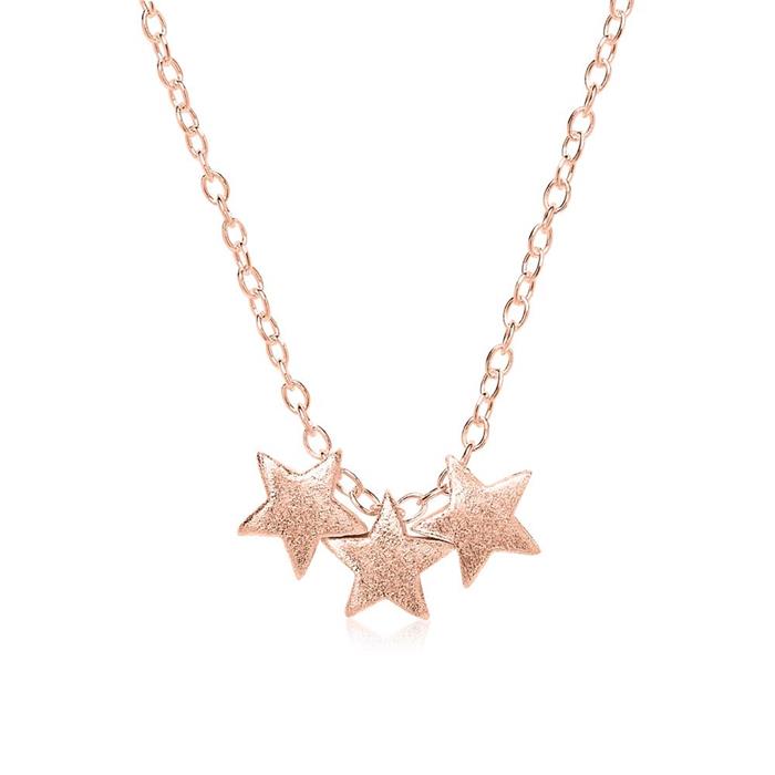 Rose gold plated 925 silver chain stars