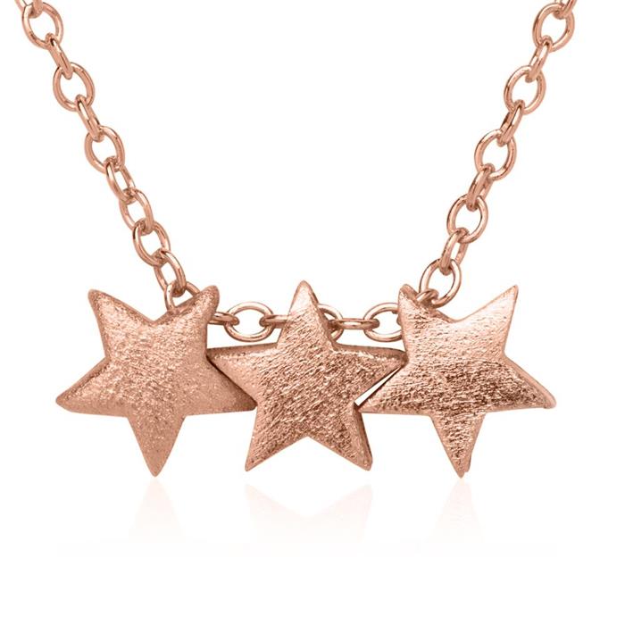 Rosévergoldete 925er Silberkette Sterne