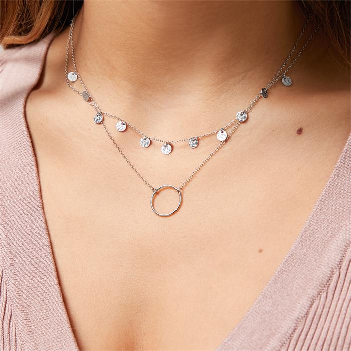 925 silver necklace with round pendants