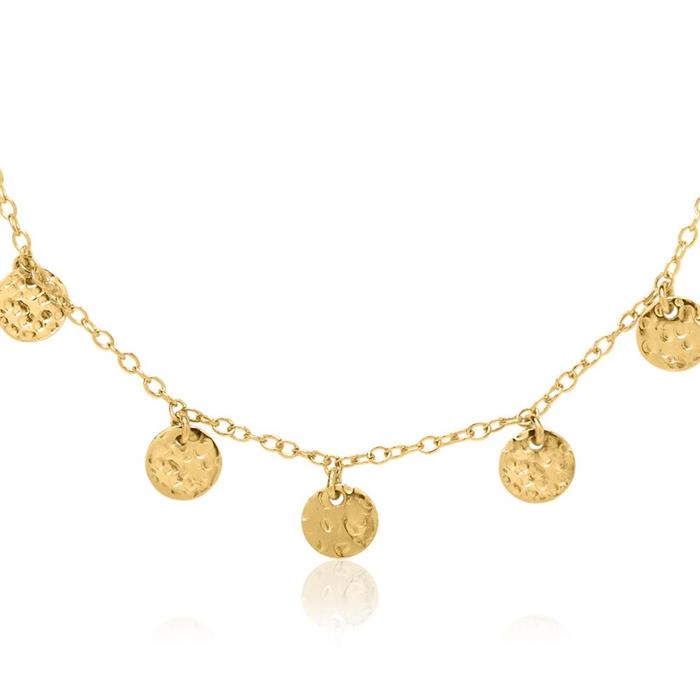 Necklace with round pendants 925 silver gold plated