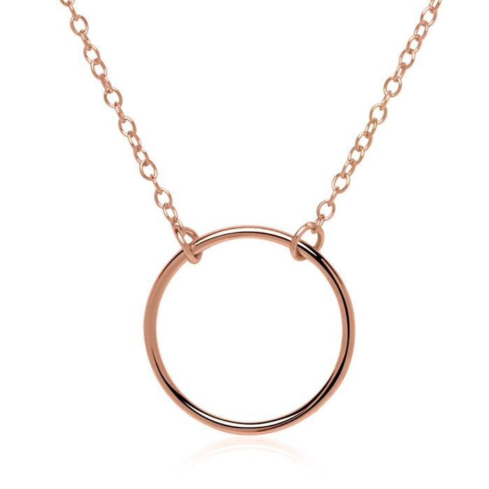 Circle necklace in rose gold-plated 925 silver