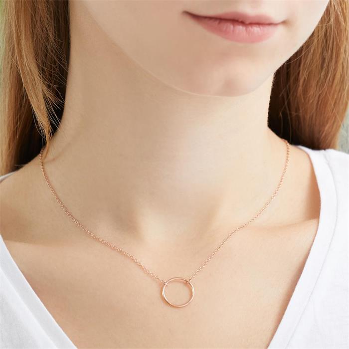 Circle necklace in rose gold-plated 925 silver
