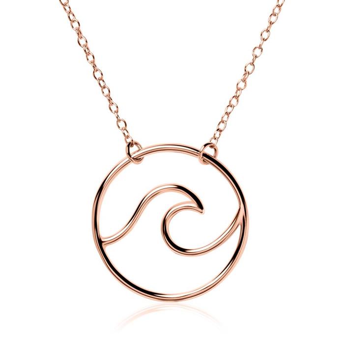Wave necklace in rose gold-plated sterling silver