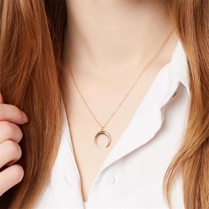 Necklace Half Moon In Gold-Plated Sterling Silver SN0519
