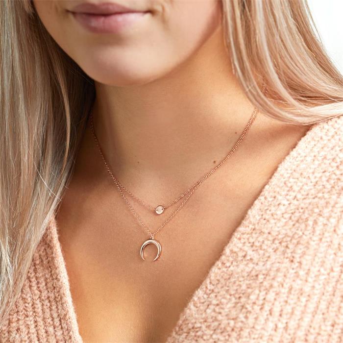 Half moon necklace in rose gold-plated 925 silver