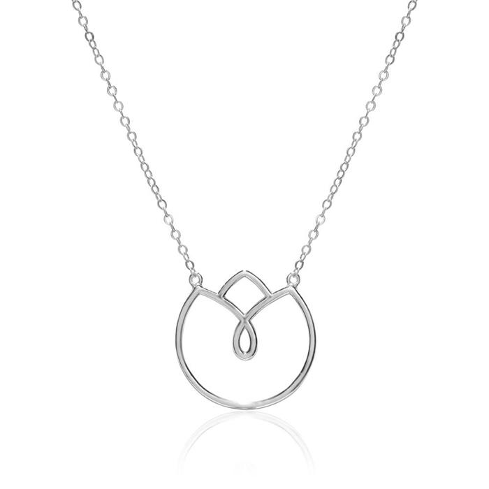 Flower necklace for ladies in 925 sterling silver