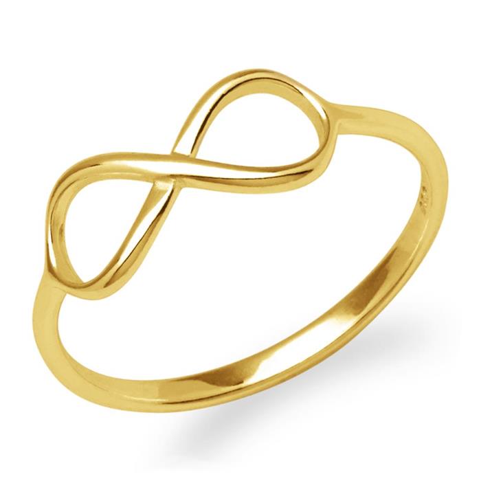 Ring infinity symbol sterling silver gold plated