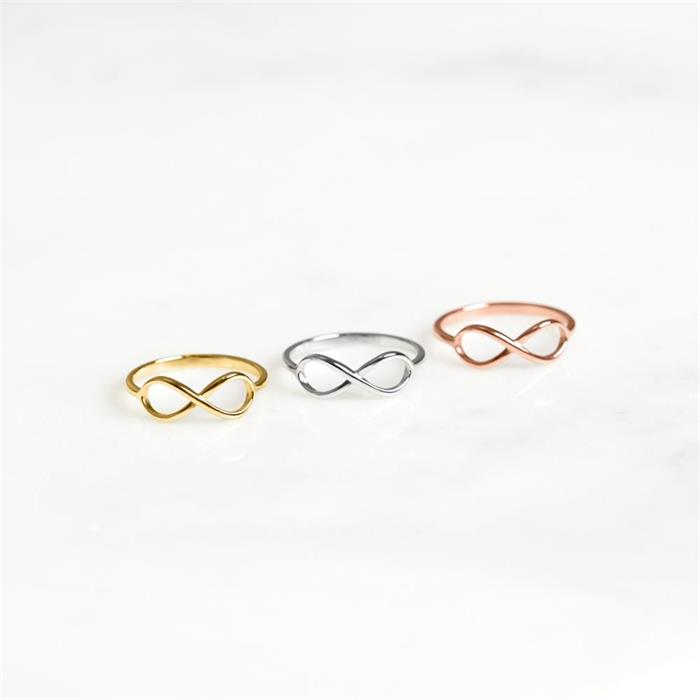 Ring infinity symbol sterling silver gold plated