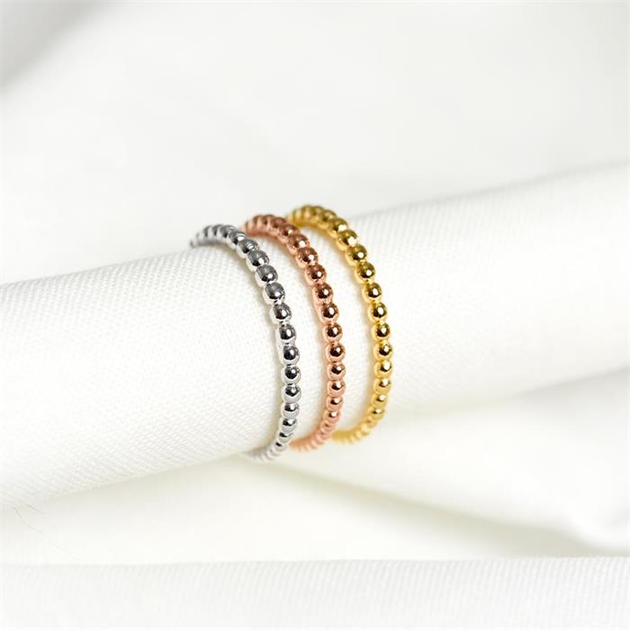 Gold-plated 925 silver ring in dot design