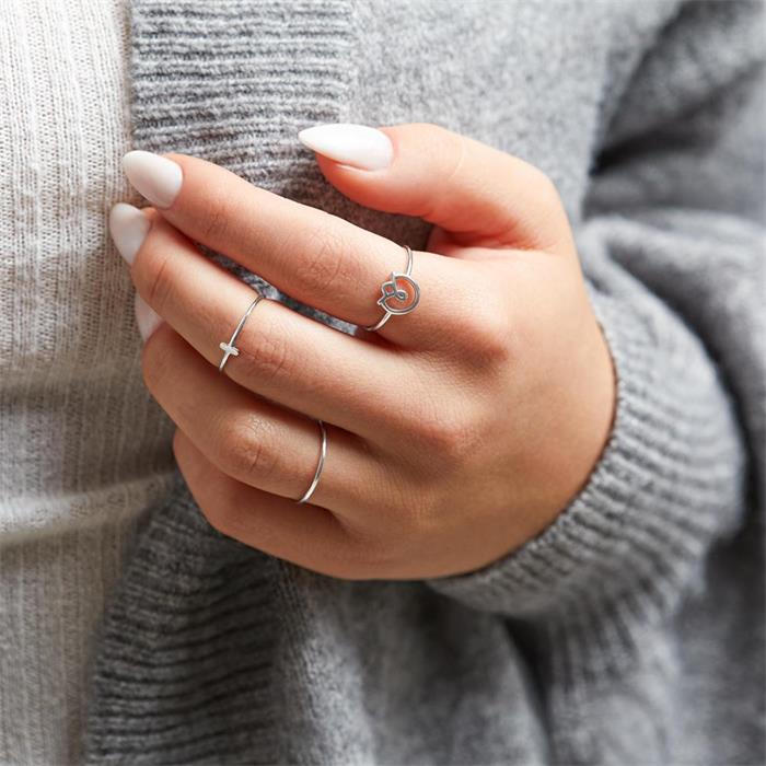 Chopsticks ring made of sterling silver