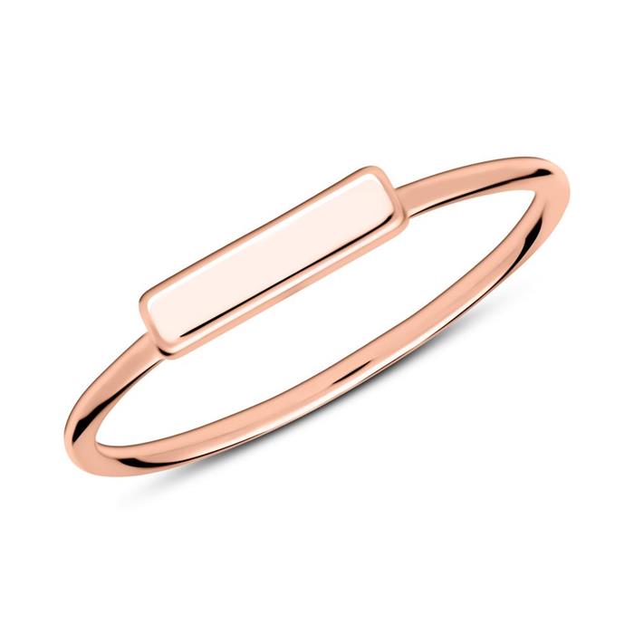 Ring im Stäbchen Design aus 925er Silber rosévergoldet