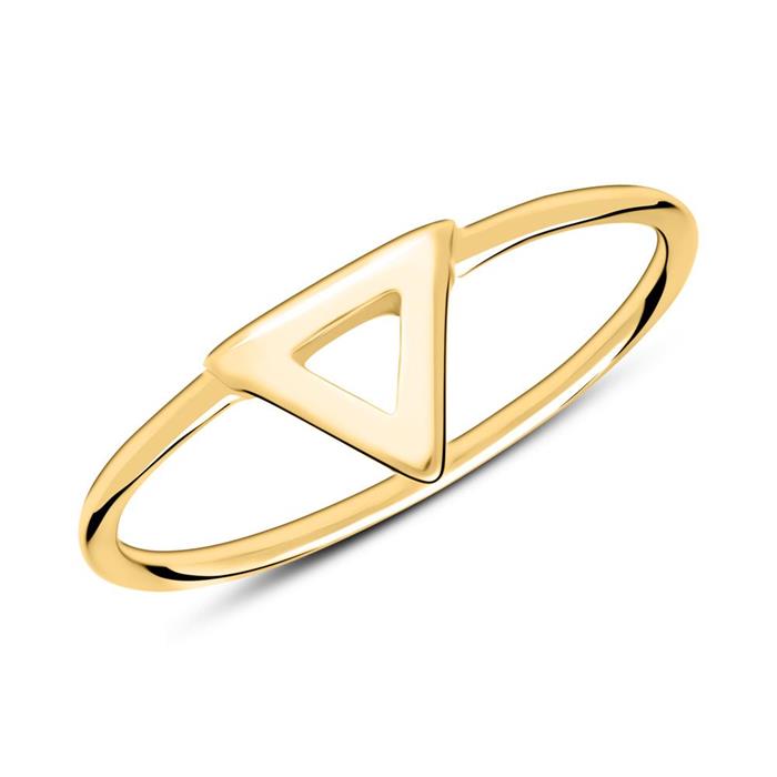 Gold-plated 925 silver ring triangle