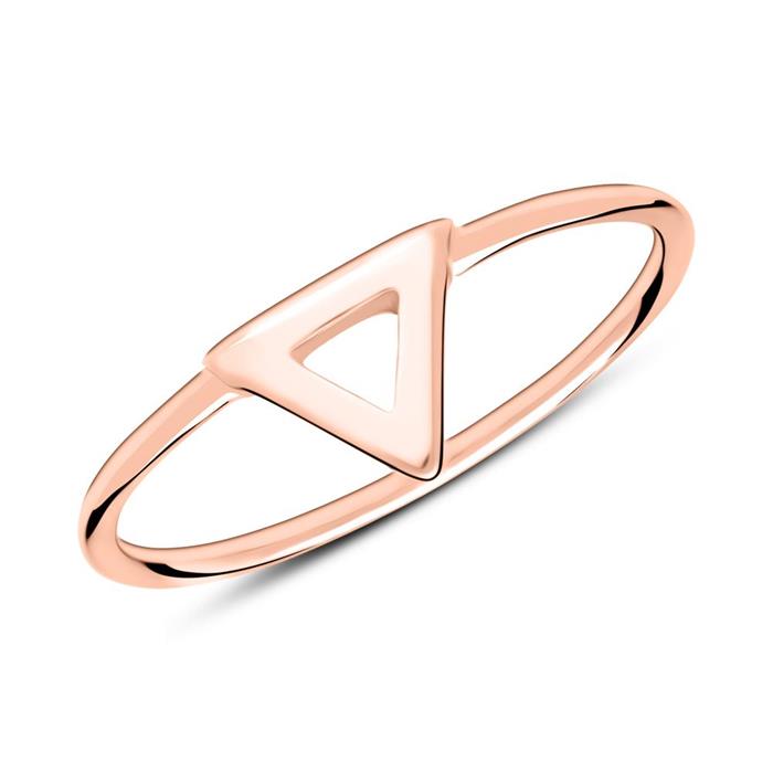 Ring triangle made of rose gold-plated 925 silver