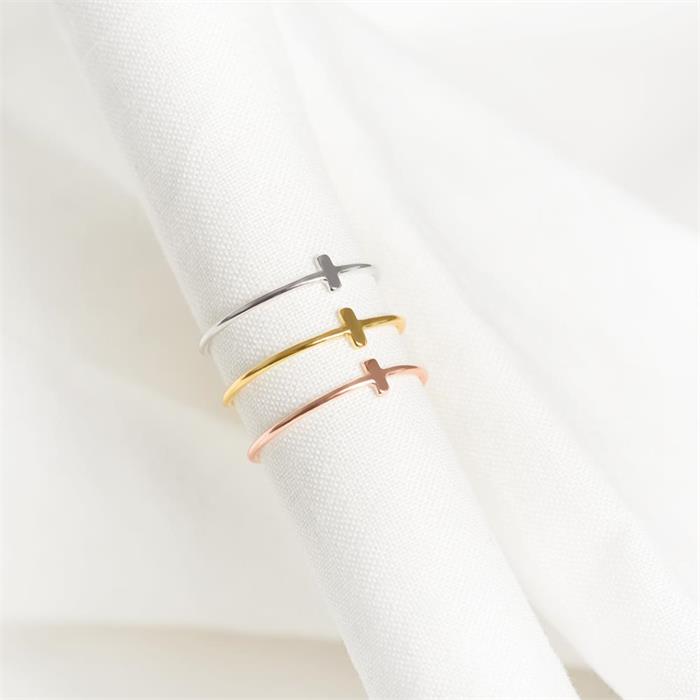 Ring in stick design made of 925 silver gold-plated