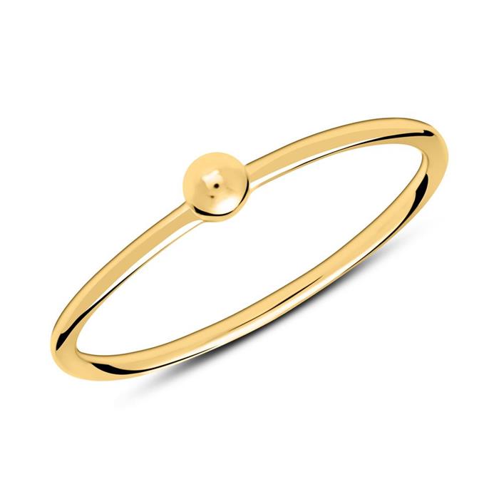 Ring ball in gold-plated sterling silver