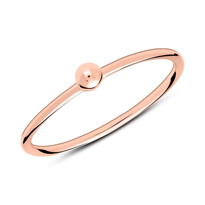 Rose gold plated 925 silver ring with ball design