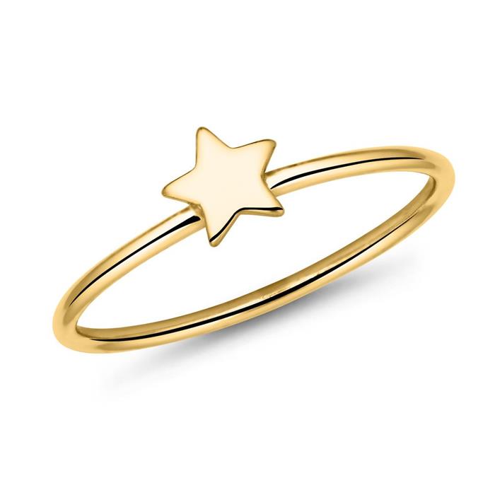 Starring ring in gold-plated sterling silver