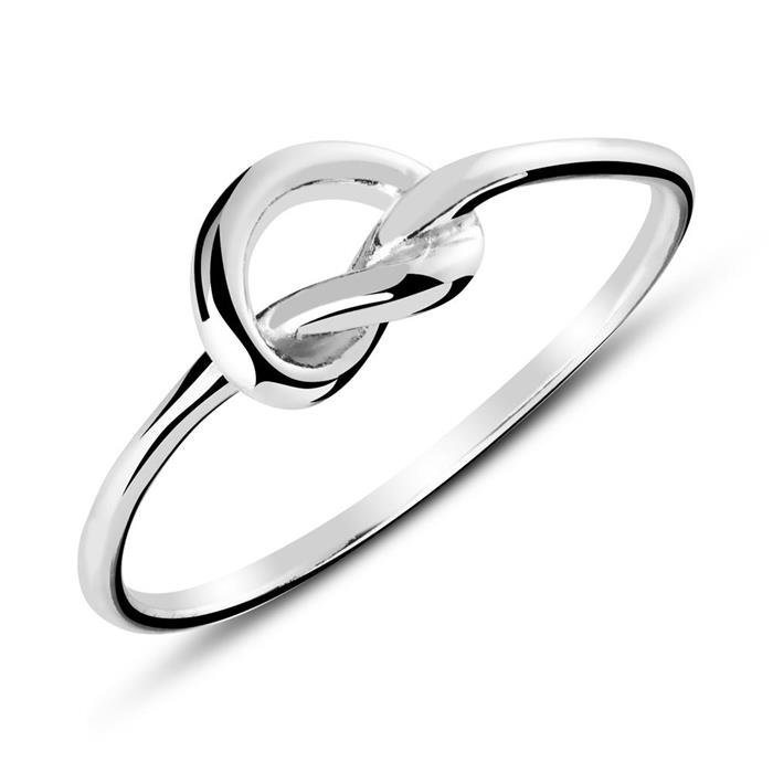 Ring twisted heart in sterling silver