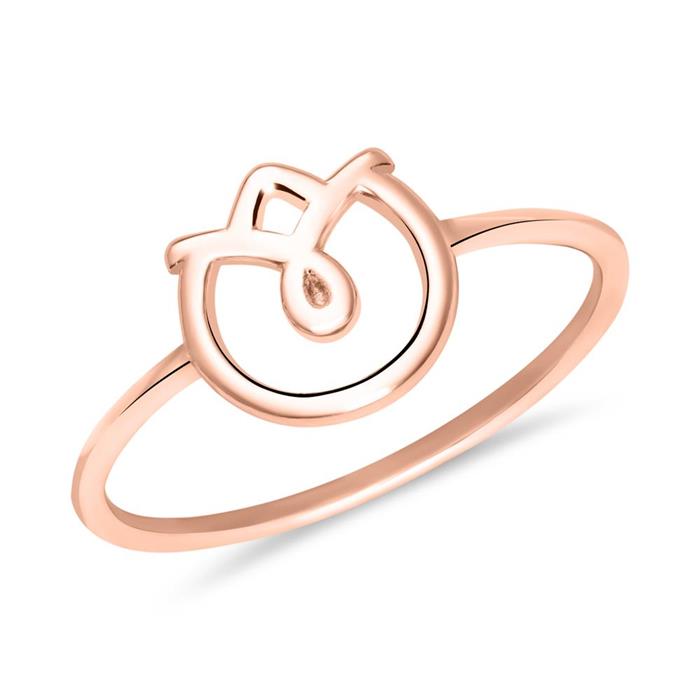 Ladies ring blossom in sterling silver, rosé