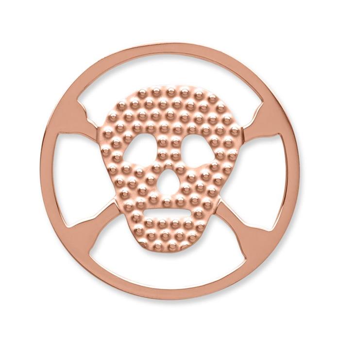Coin stainless steel skull pink gold