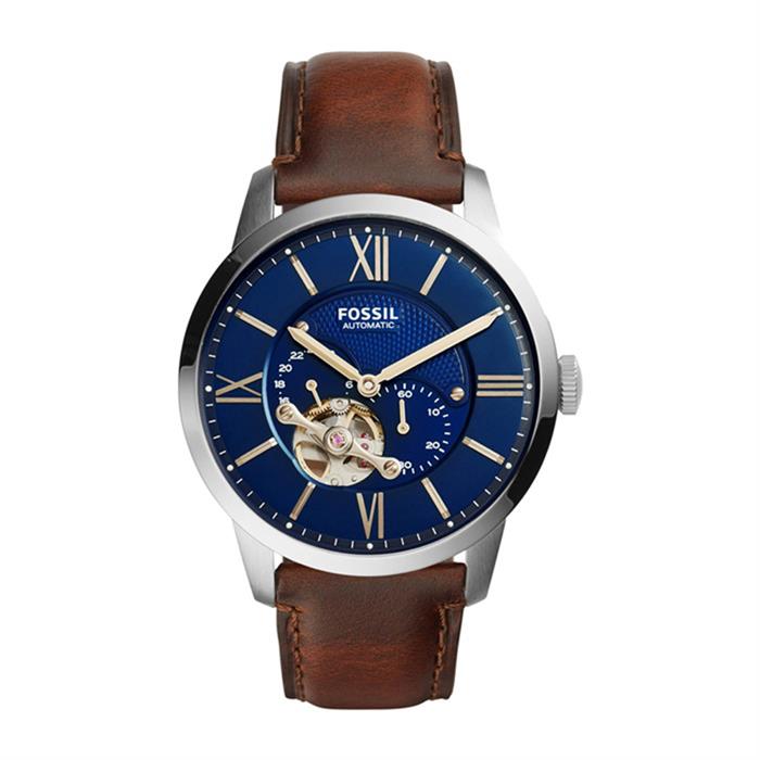 Men's watch automatic leather brown