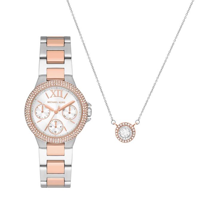 Michael Kors Set Of Ladies' Watch Mini Camille And Necklace MK1054SET