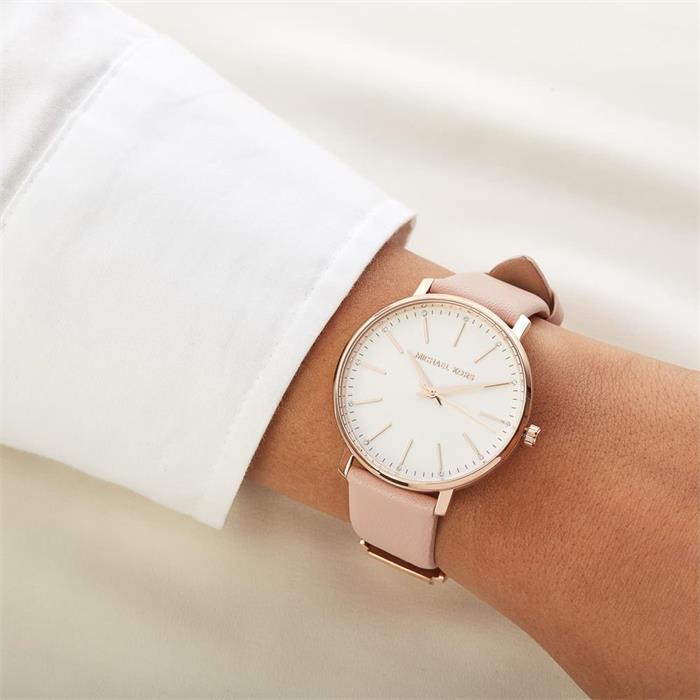 Reloj pyper de mujer con correa de cuero rosa