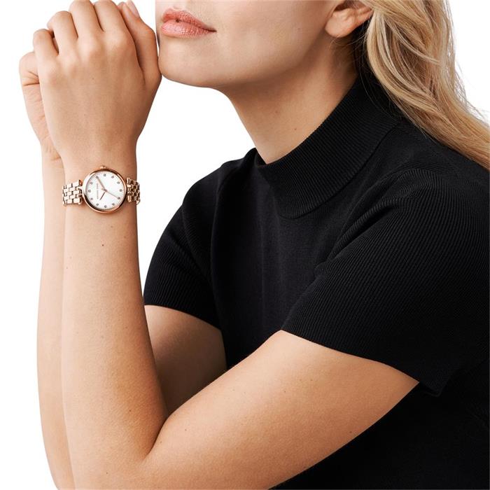 Diamond darci watch for ladies in stainless steel, rosé