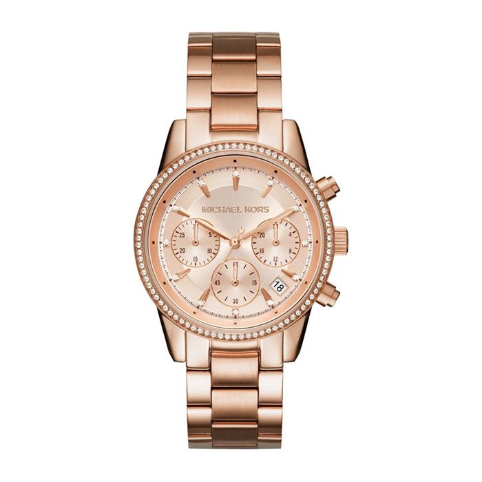Ladies Chronograph Ritz In Stainless Steel, Rosé