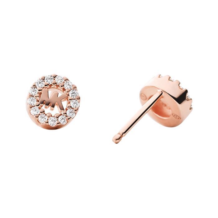 Rose gold plated 925 silver earrings with zirconia
