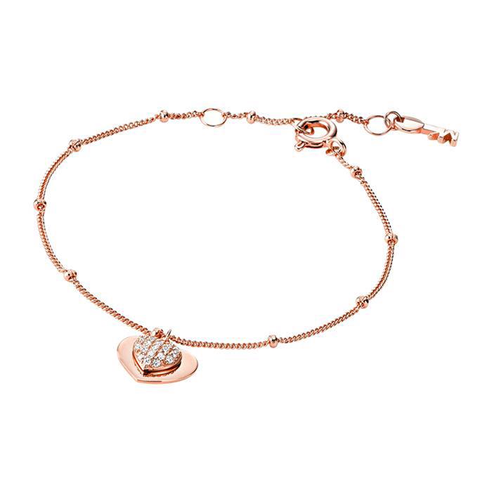 Ladies Bracelet Hearts in rose gold-plated 925 Silver
