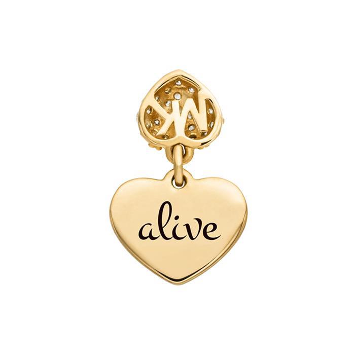 Heart chain made of gold-plated 925 silver with zirconia