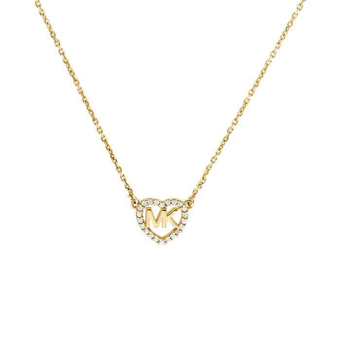 Heart necklace in gold-plated 925 silver with zirconia