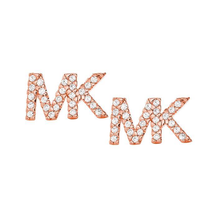 Earstuds mk made of rose gold-plated 925 silver zirconia