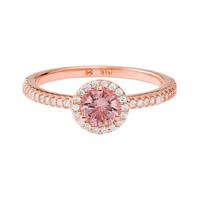 Anillo de mujer de plata 925 chapada en oro rosa