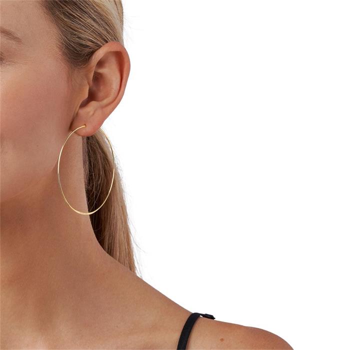 Hoop earrings for ladies in 925 silver, gold-plated