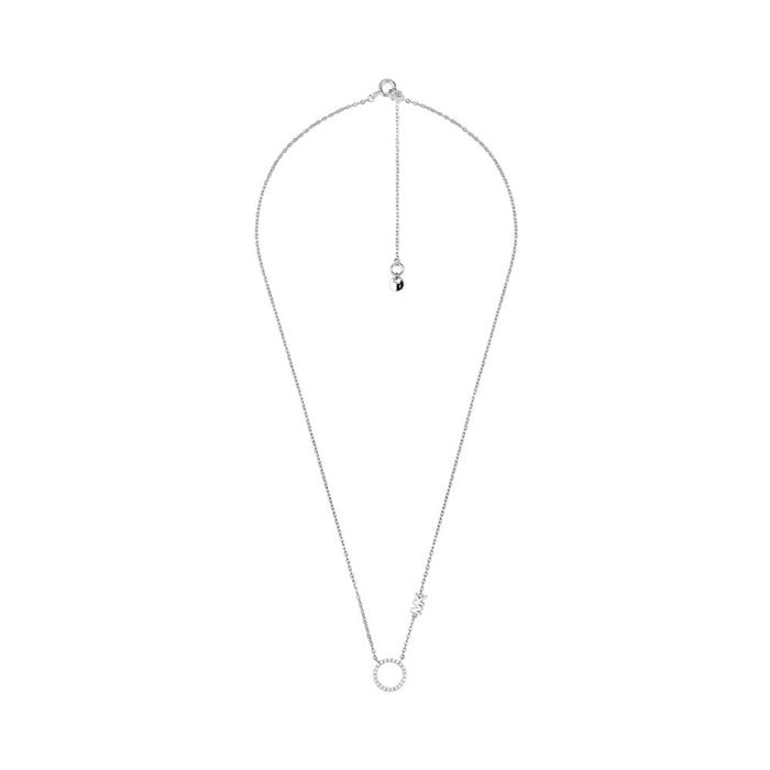 Dames ketting cirkel premium in 925 sterling zilver met Zirkonia