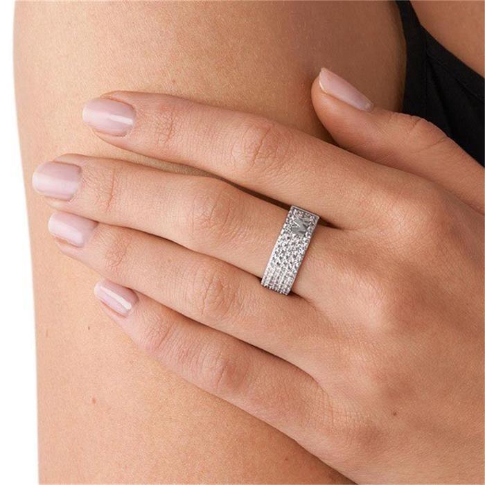 Ladies ring in 925 sterling silver with zirconia