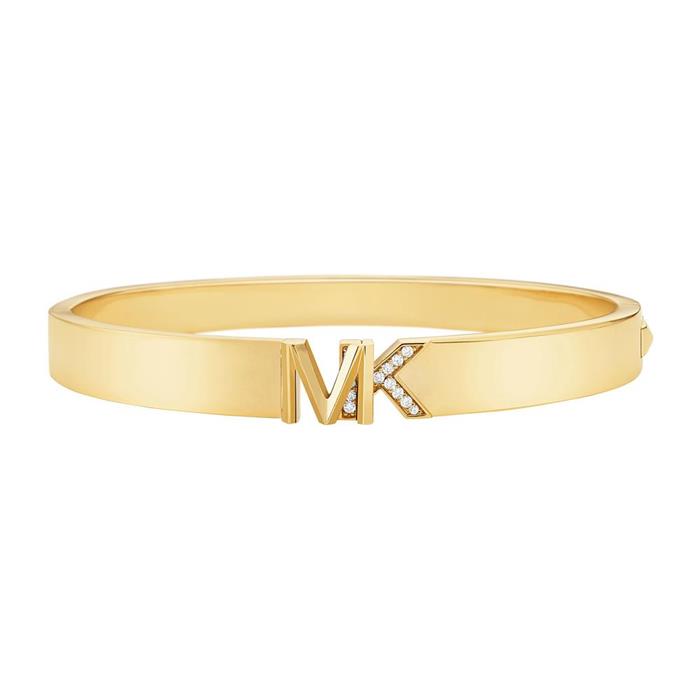 Ladies' Engraved Bangle Brass In Stainless Steel, Gold-Plated