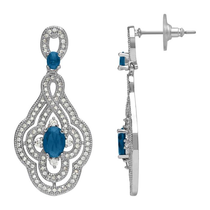 Ornamental stud earrings costuME jewellery blue clear
