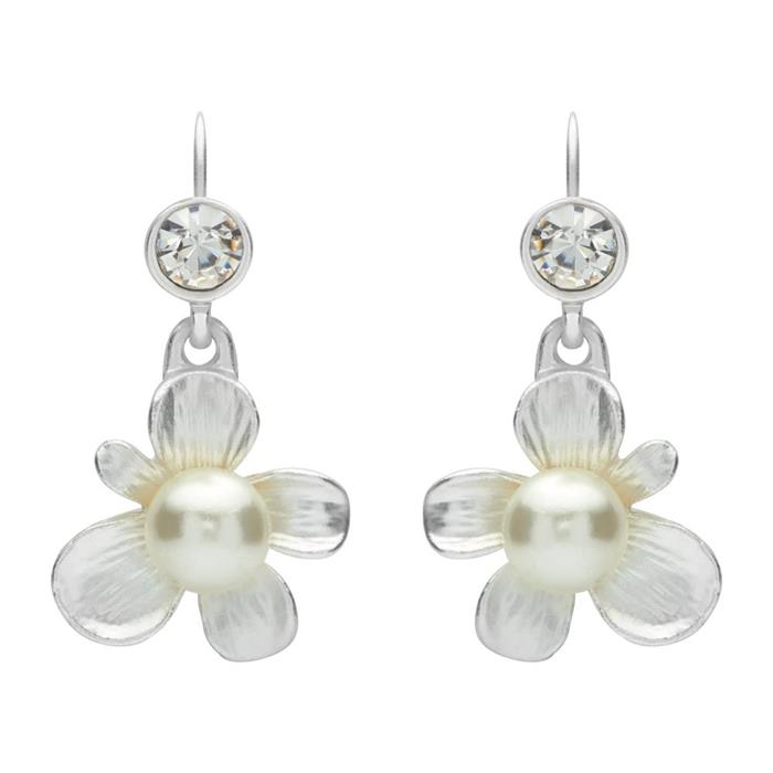 Flower shaped earrings pearls costuME jewellery