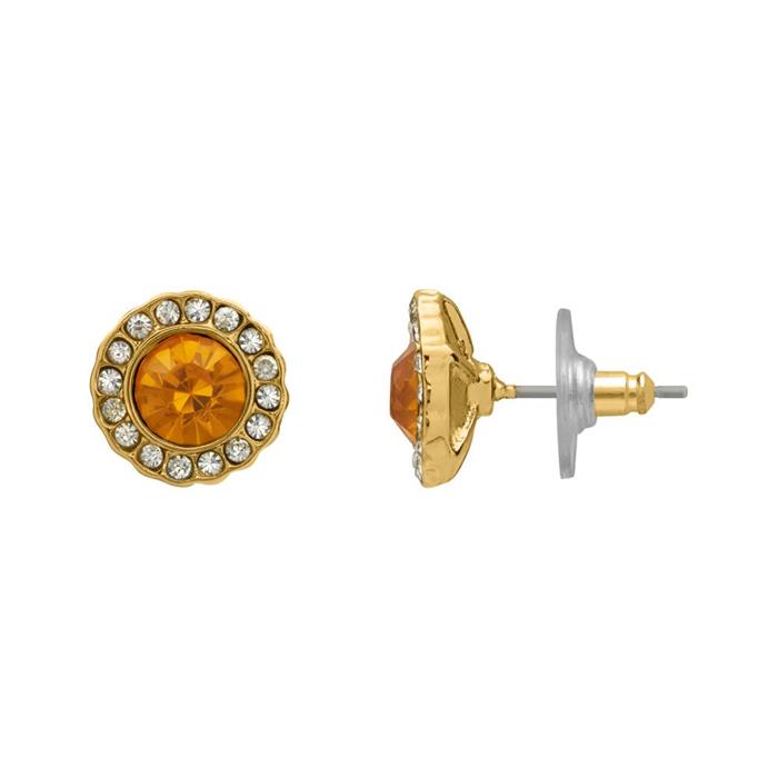 Amber Earrings Gold Costume Jewellery