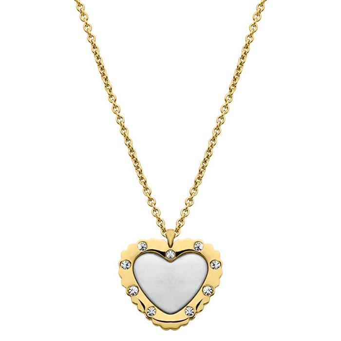 Stainless steel pendant gold plated heart
