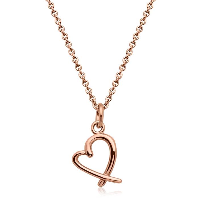 Rose gold plated stainless steel necklace heart pendant