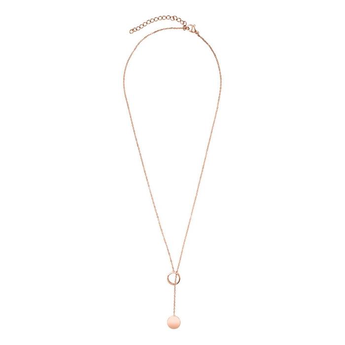 Rose gold-plated stainless steel y-necklace, engravable