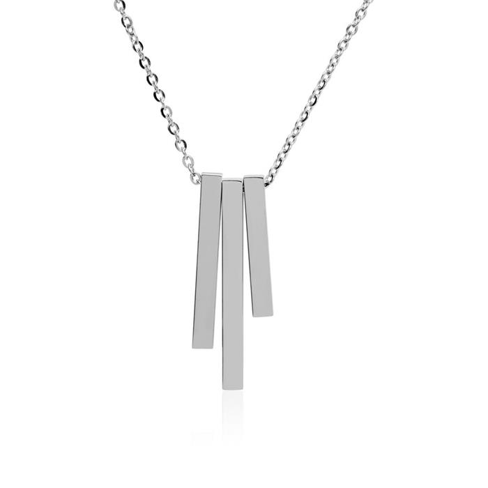 Stainless steel necklace for women with three pendants