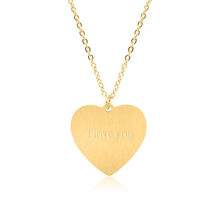 Gold plated stainless steel heart chain