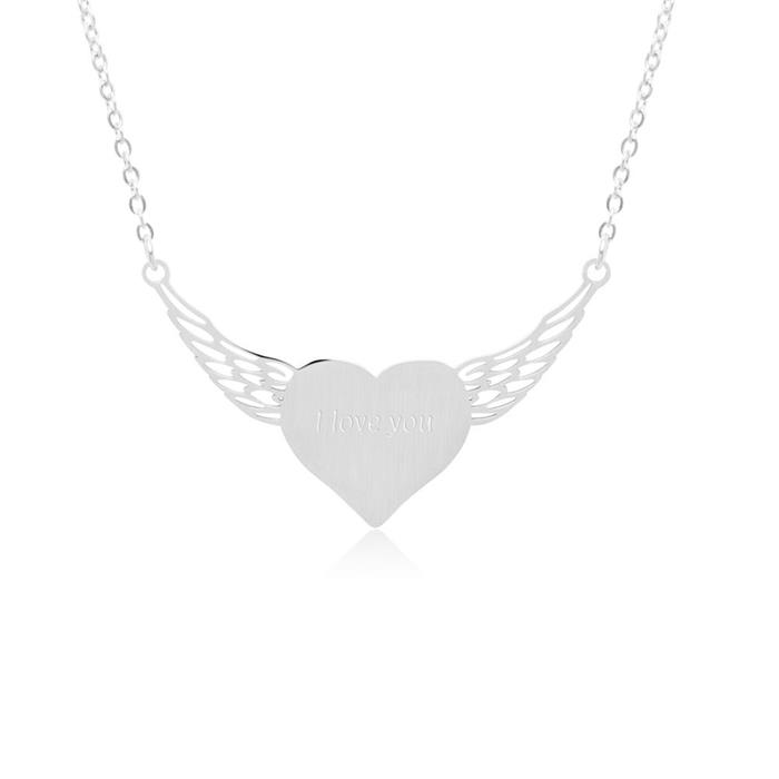 Chain winged heart made of stainless steel