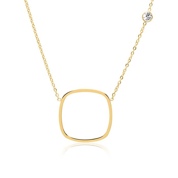 Necklace in gold-plated stainless steel with zirconia